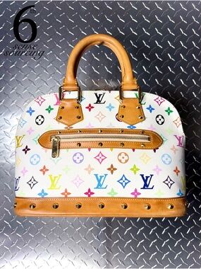Louis Vuitton Vintage MultiColor Murakami Alma PM in White
